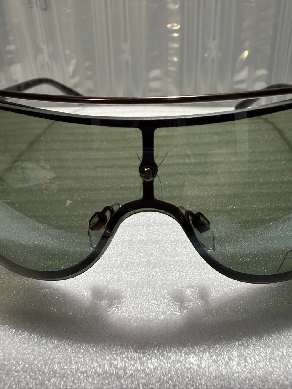 Tahari Men’s TM136 MBRN Shield Wrap Sunglasses Matte Brown Frame Green Lens